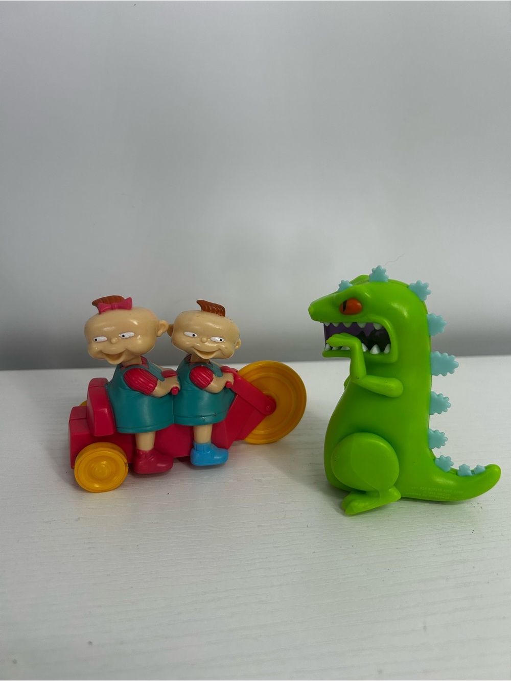 Vintage Rugrats 1998 Burger King Reptar Toy Lot Car & Wind-Up Figure Nickelodeon